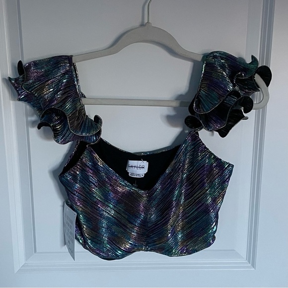 New! Set! Saylor x free people Gianna Top and Skirt metallic 18658 - Picture 5 of 16